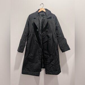 Bernardo Black Swing Coat SM Satin Twill Bell Sleeve Dress Jacket Lightweight